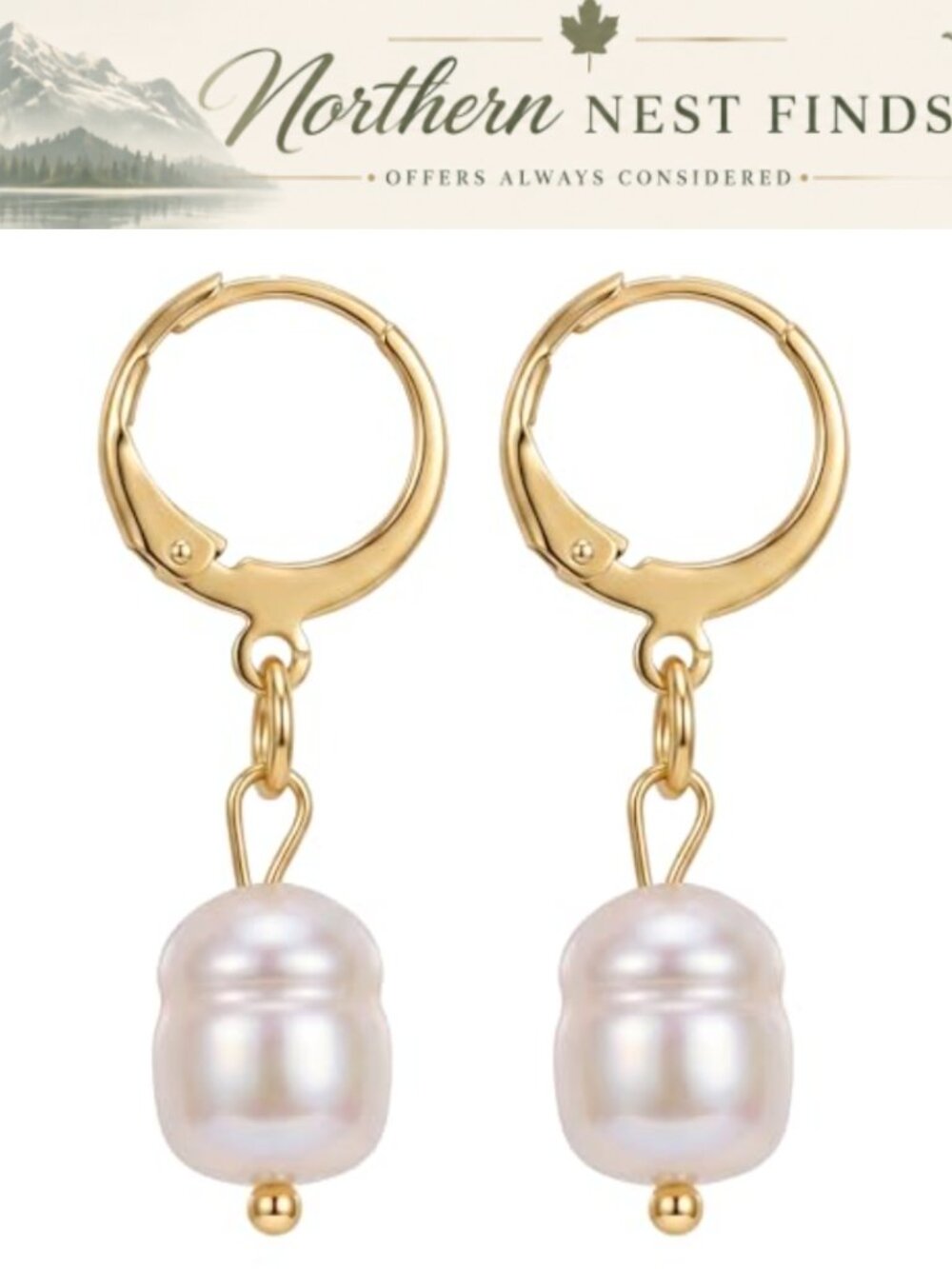 18K Gold Plated Huggie Hoop Earrings Crystal Pearl Drop Dangle Women Jewelry